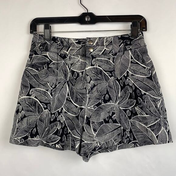 RACHEL Rachel Roy Black & White High Waisted Print Shorts Size 2 - Picture 1 of 9